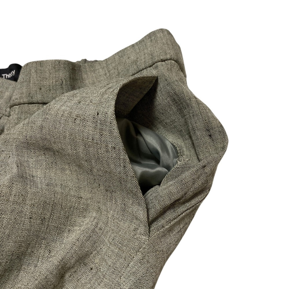 セオリー SHARKSKIN CRUNCH TREECA PULL ON GZ リネンテーパードパンツ