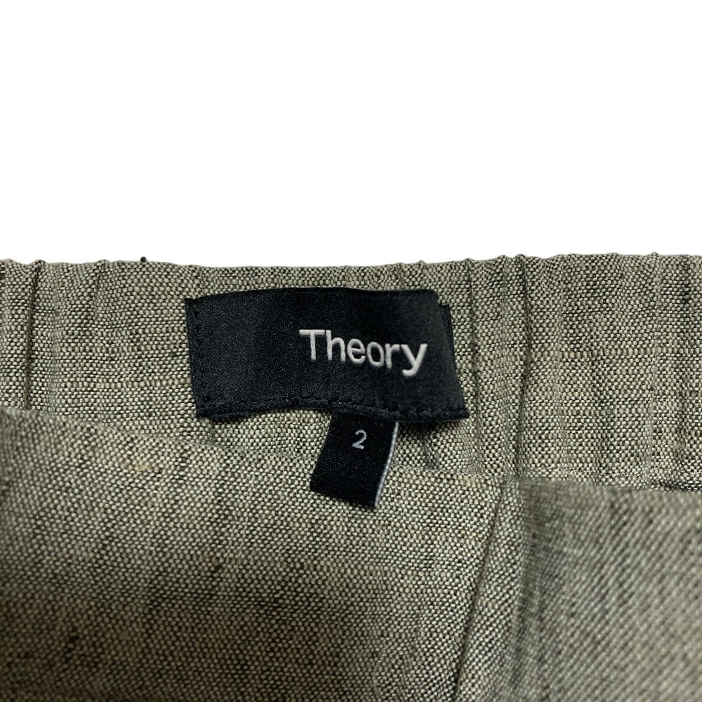 セオリー SHARKSKIN CRUNCH TREECA PULL ON GZ リネンテーパードパンツ