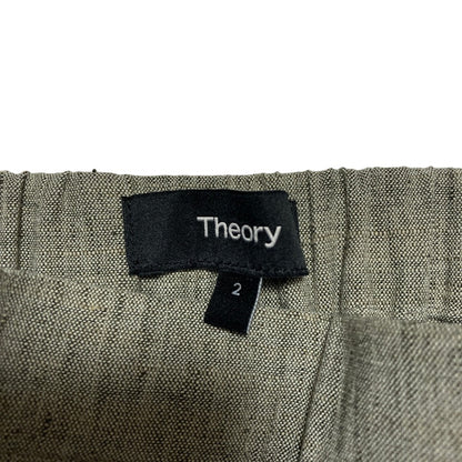 セオリー SHARKSKIN CRUNCH TREECA PULL ON GZ リネンテーパードパンツ