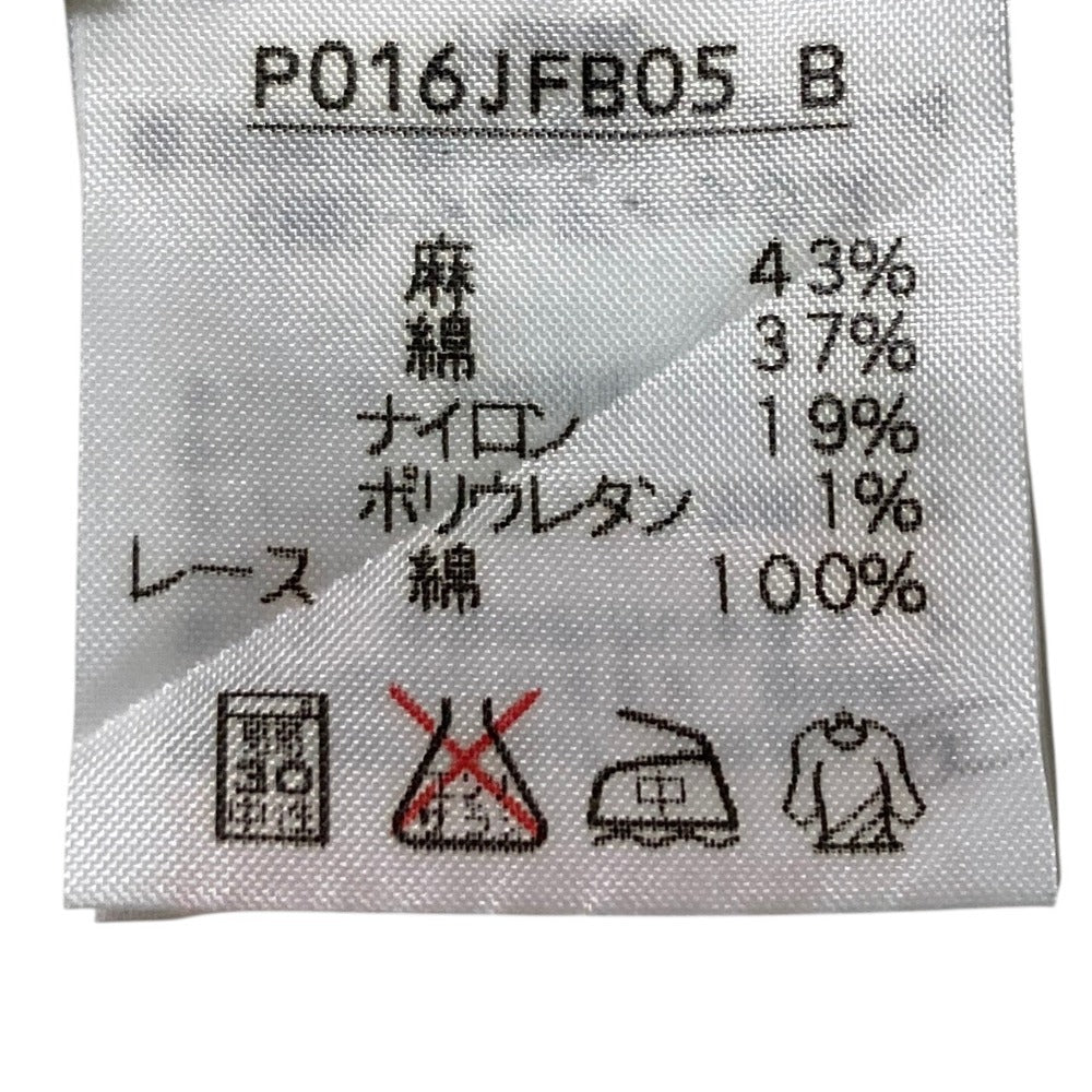 ピンクハウス リネンコットンフリルレースブラウス