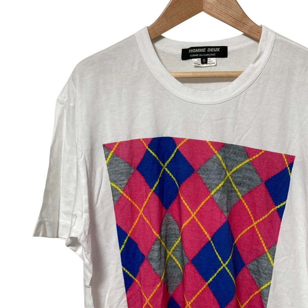 コムデギャルソンオムドゥ アーガイルプリント半袖Tシャツ