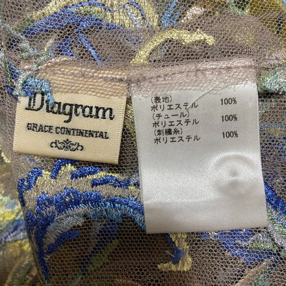 ダイアグラムグレースコンチネンタル フラワーチュール刺繍ガウン