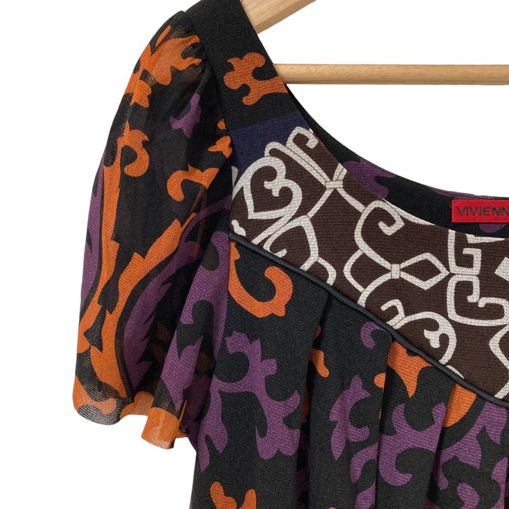 ヴィヴィアンタム フリルスリーブメッシュワンピース