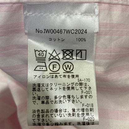 メゾンキツネ ストライプショートスリーブクロップドシャツ