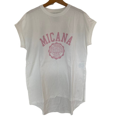 MICANAプリントコットンTシャツ