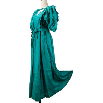 マイラン Volume Sleeve Maxi Dress リネンワンピース