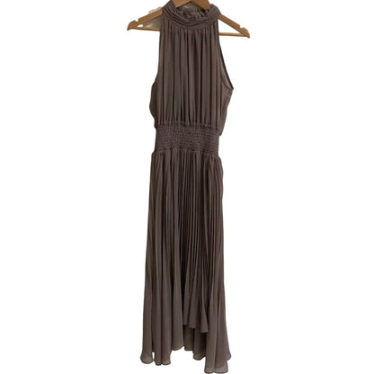 ハーリップトゥ Pleated Chiffon Ribbon ミディドレス