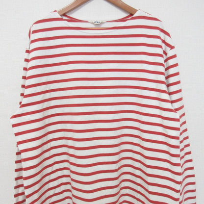オーラリー バスクボーダーロングスリーブTシャツ