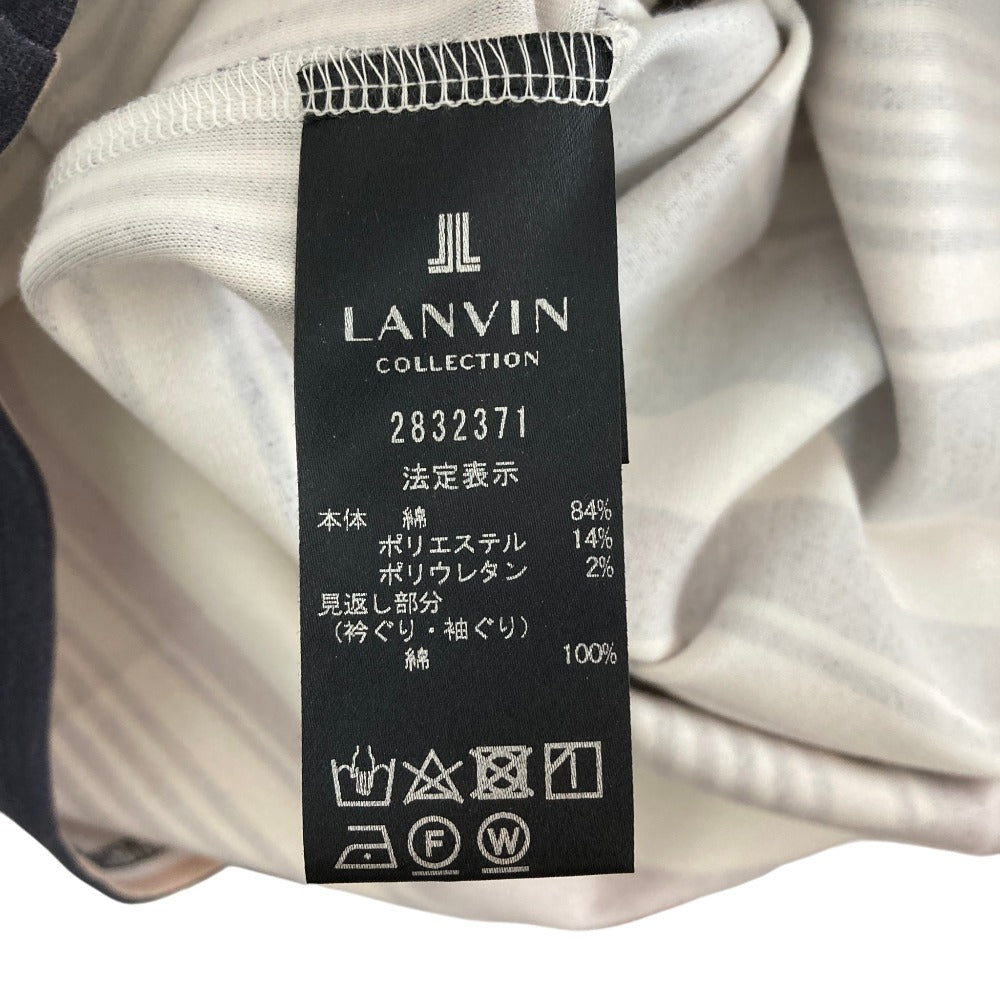 ランバンコレクション ストライプノースリーブワンピース