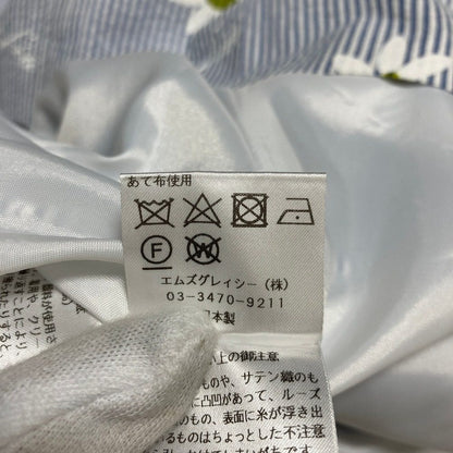 エムズグレイシー フラワーストライプシフォンシャツワンピース