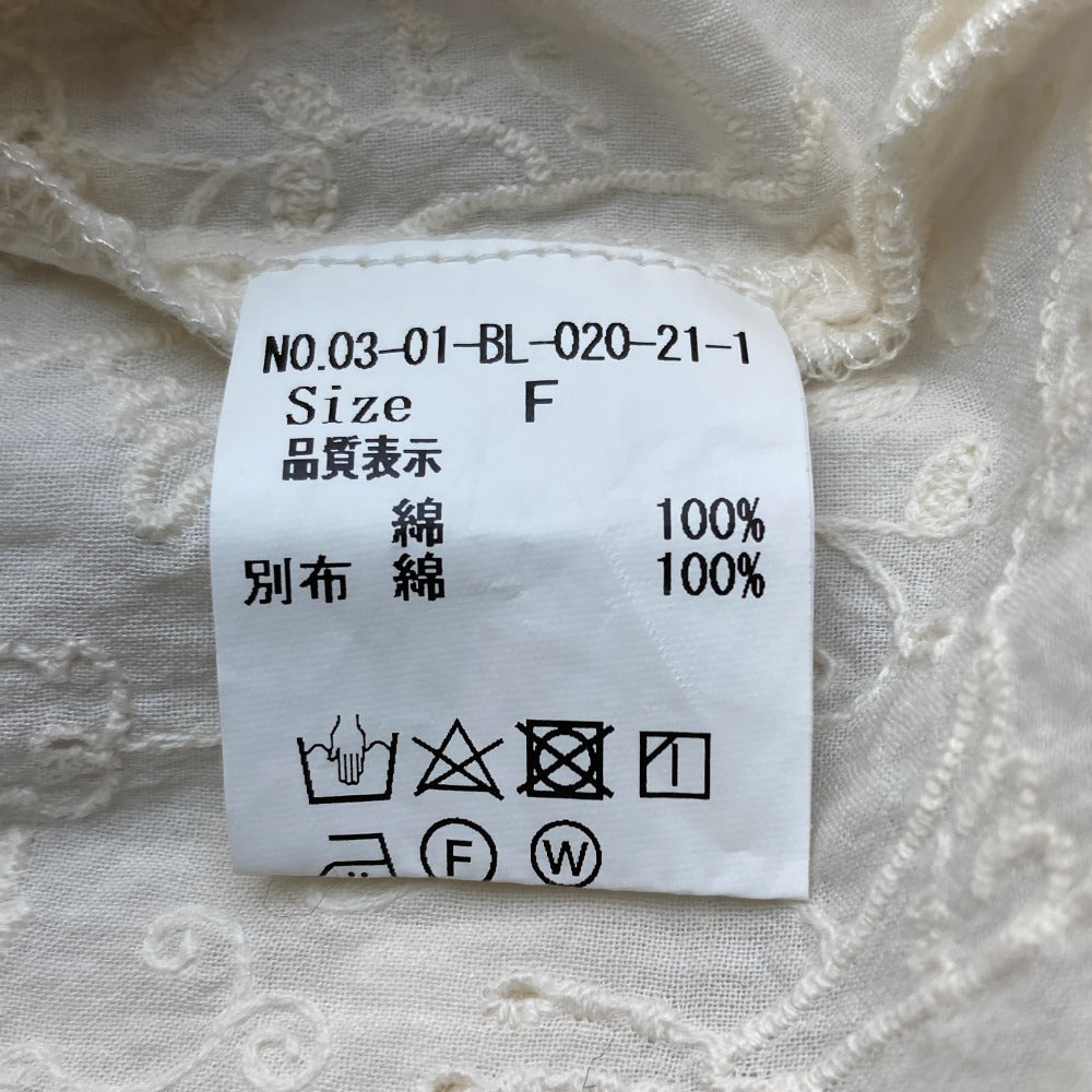 ビュルデサボン 刺繍半袖ブラウス