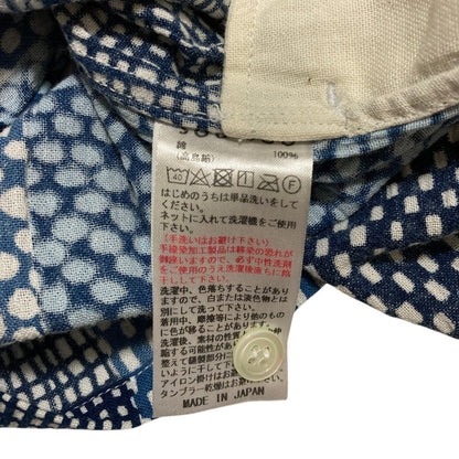 ソウソウ 高島縮藍捺染スタンドカラーシャツ