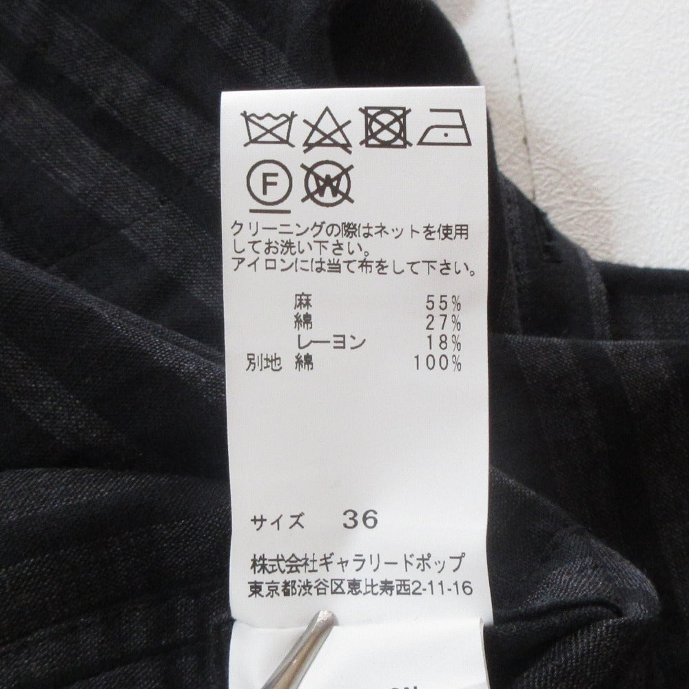 パドカレ リネンブレンドノーカラーシャツ