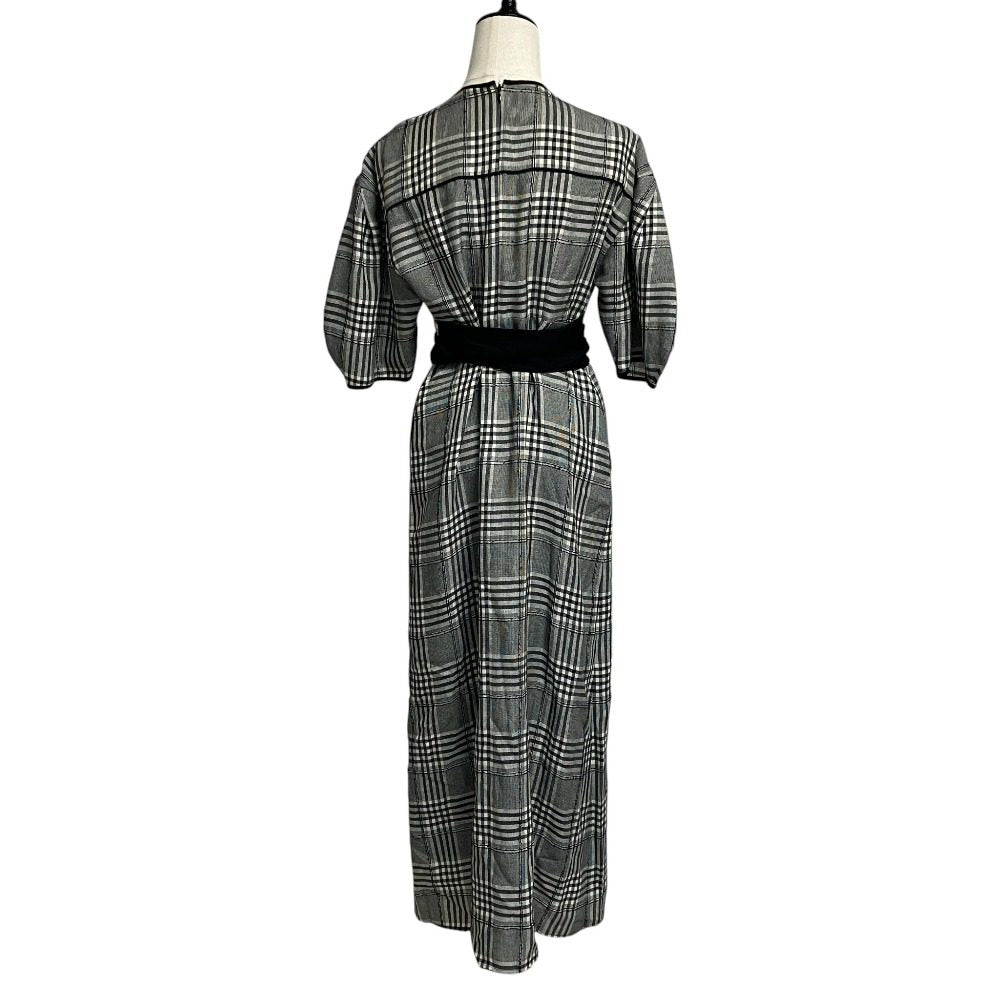 クラネ LOOP LINE CHECK WIDE RIBBON ワンピース