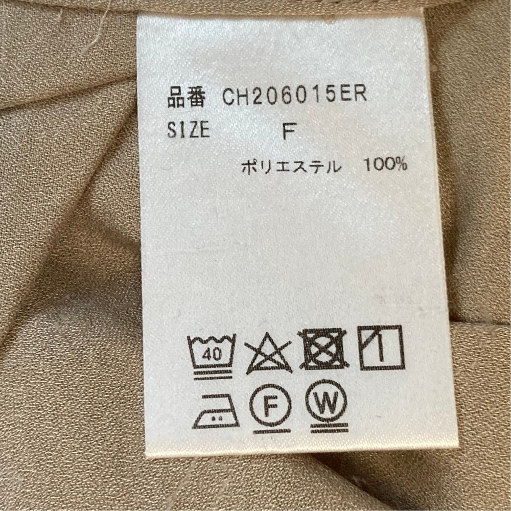 カオス リネンブレンド長袖ノーカラーシャツ