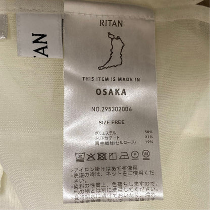 RITANシアーロングスリーブバンドカラーシャツ