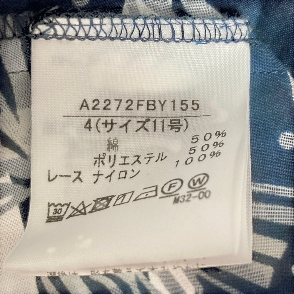 インゲボルグ カメリアリボンプリントプリーツノースリーブブラウス