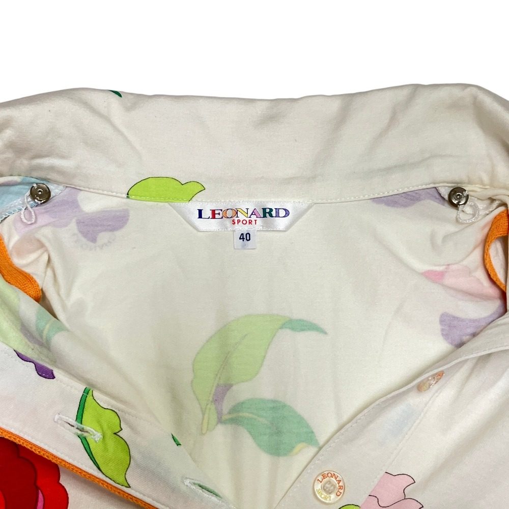 レオナールスポーツ フラワープリントノースリーブカットソー