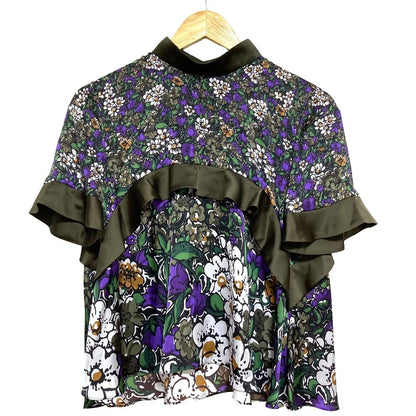 サカイ Floral Print Pullover シルクブラウス