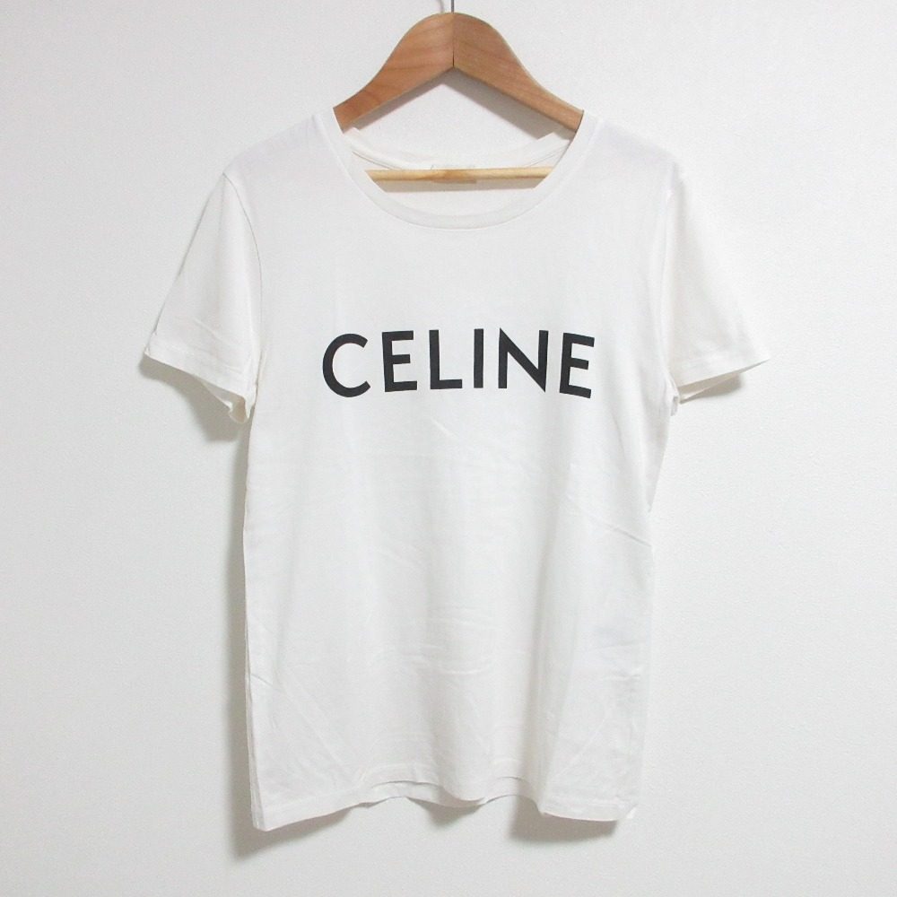 セリーヌ ロゴプリント コットンTシャツ