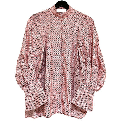 マメクロゴウチ Crane Pattern シルクシャツ