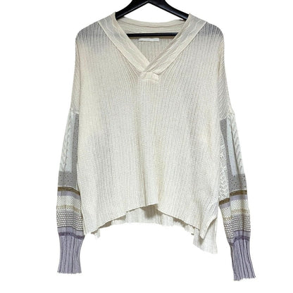 マメクロゴウチ Sash Jacquard ニットプルオーバー