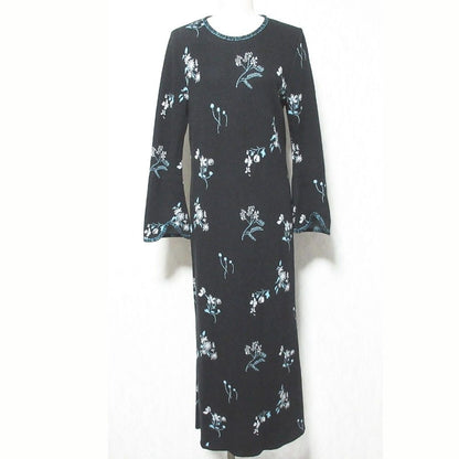 マメクロゴウチ Floral Jacquard ニットワンピース