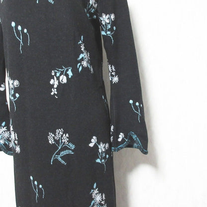マメクロゴウチ Floral Jacquard ニットワンピース