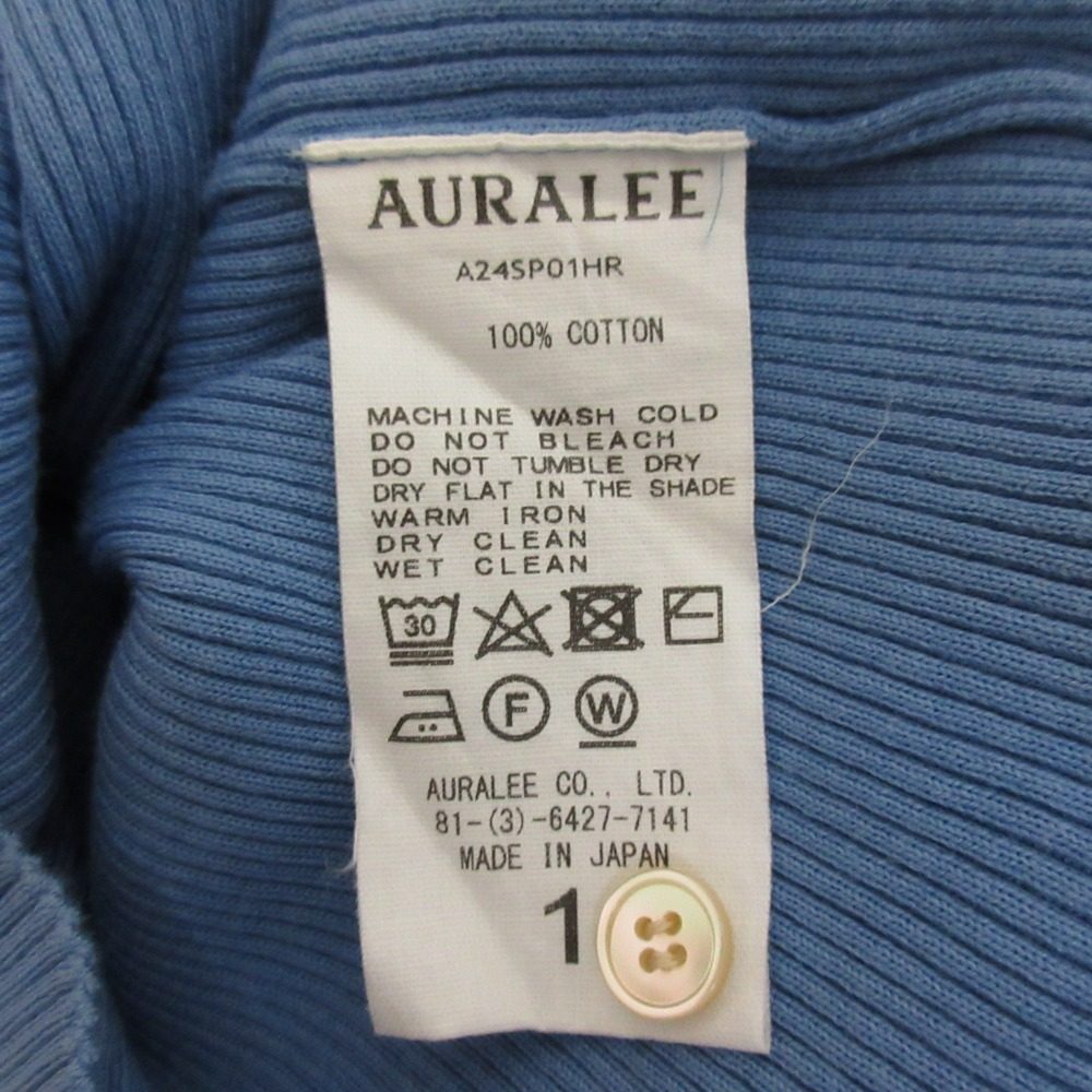オーラリー GIZA HIGH GAUGE RIB KNIT POLO ハーフスリーブニットポロシャツ