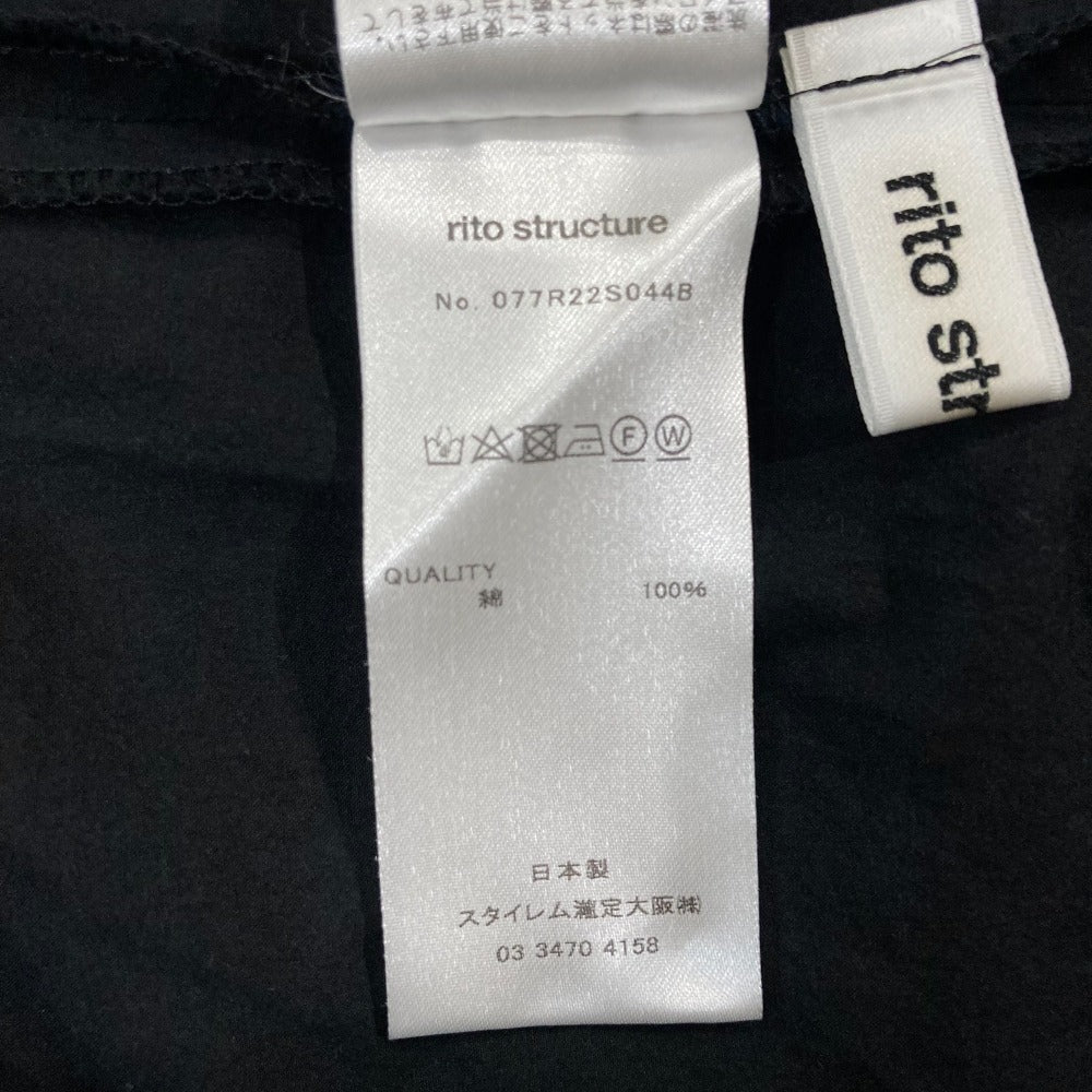 rito structure キーネックパフスリーブサイドスリットブラウス