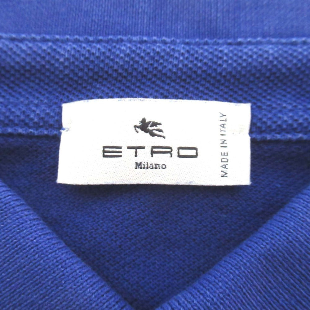ETRO ロゴ刺繍鹿の子ポロシャツ