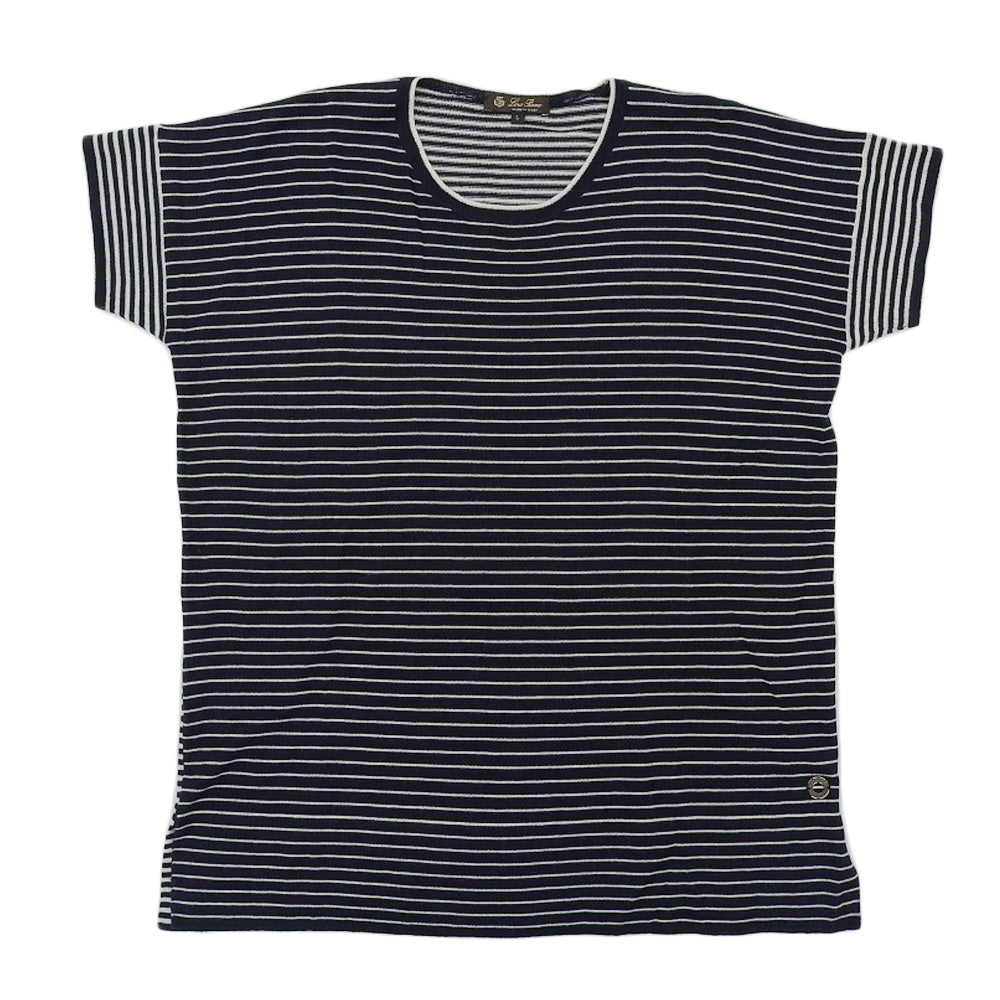 Loro Piana カシミヤ100% ボーダー柄ニットカットソー