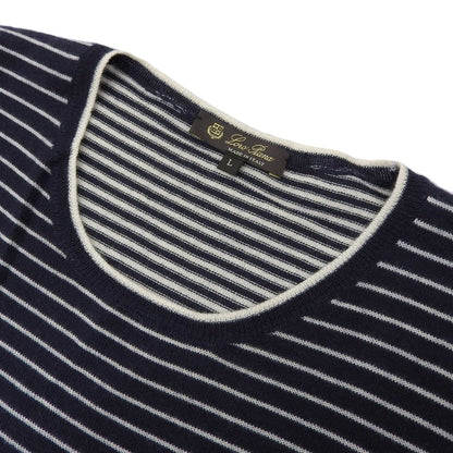 Loro Piana カシミヤ100% ボーダー柄ニットカットソー