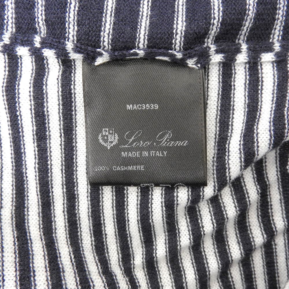 Loro Piana カシミヤ100% ボーダー柄ニットカットソー