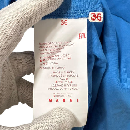 マルニ ロゴ刺繍クルーネック半袖Tシャツ