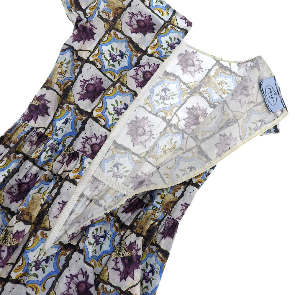 プラダ フラワー アート コットン ドレス