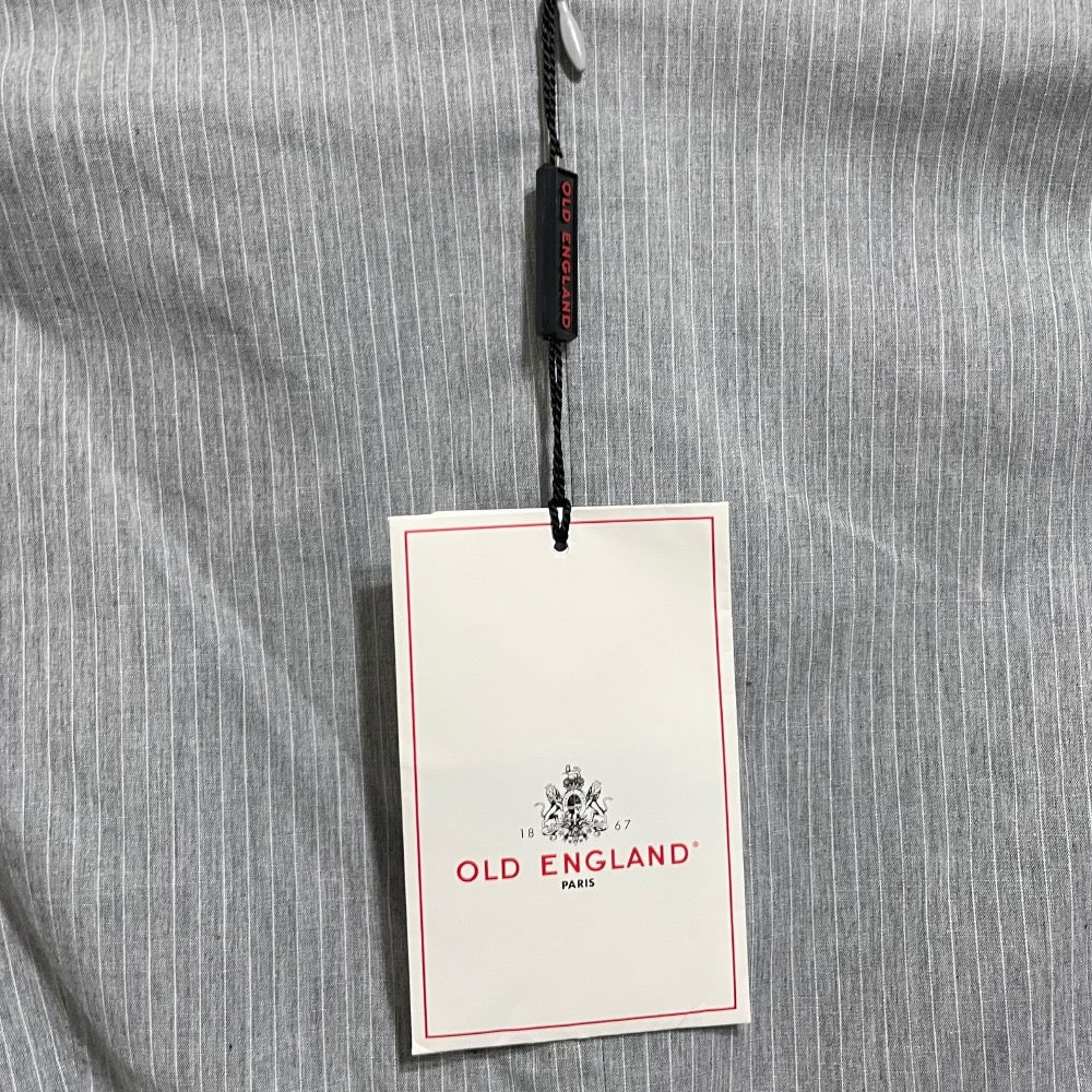 OLD ENGLAND ストライプ リネン ブレンド ドレス