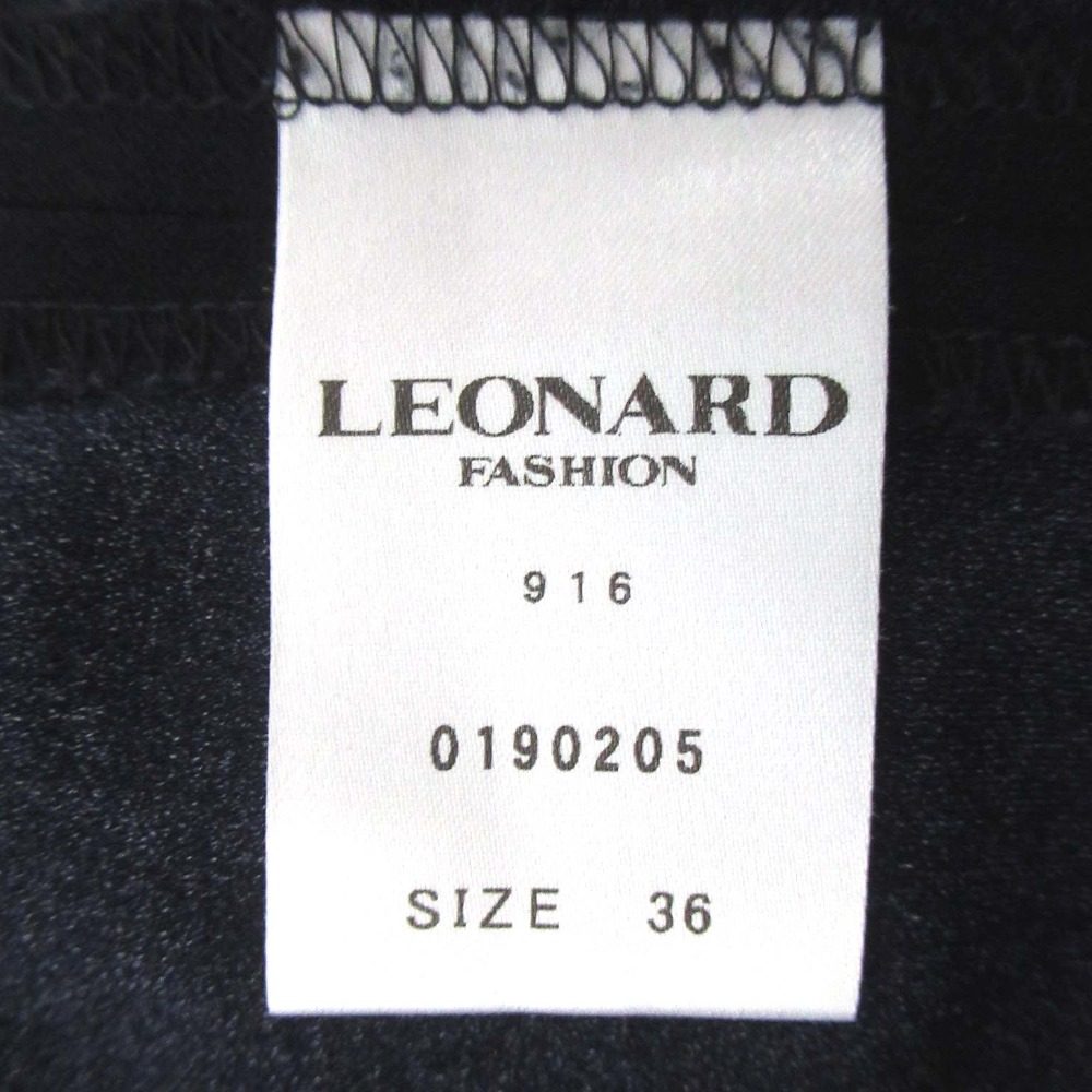 LEONARD カンカン ストレッチ フラワー プリント ドレス