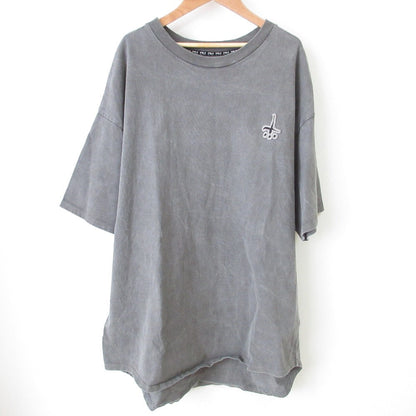 CVTVLIST 刺繍ワッペン ハーフスリーブ クルーネック オーバーサイズTシャツ