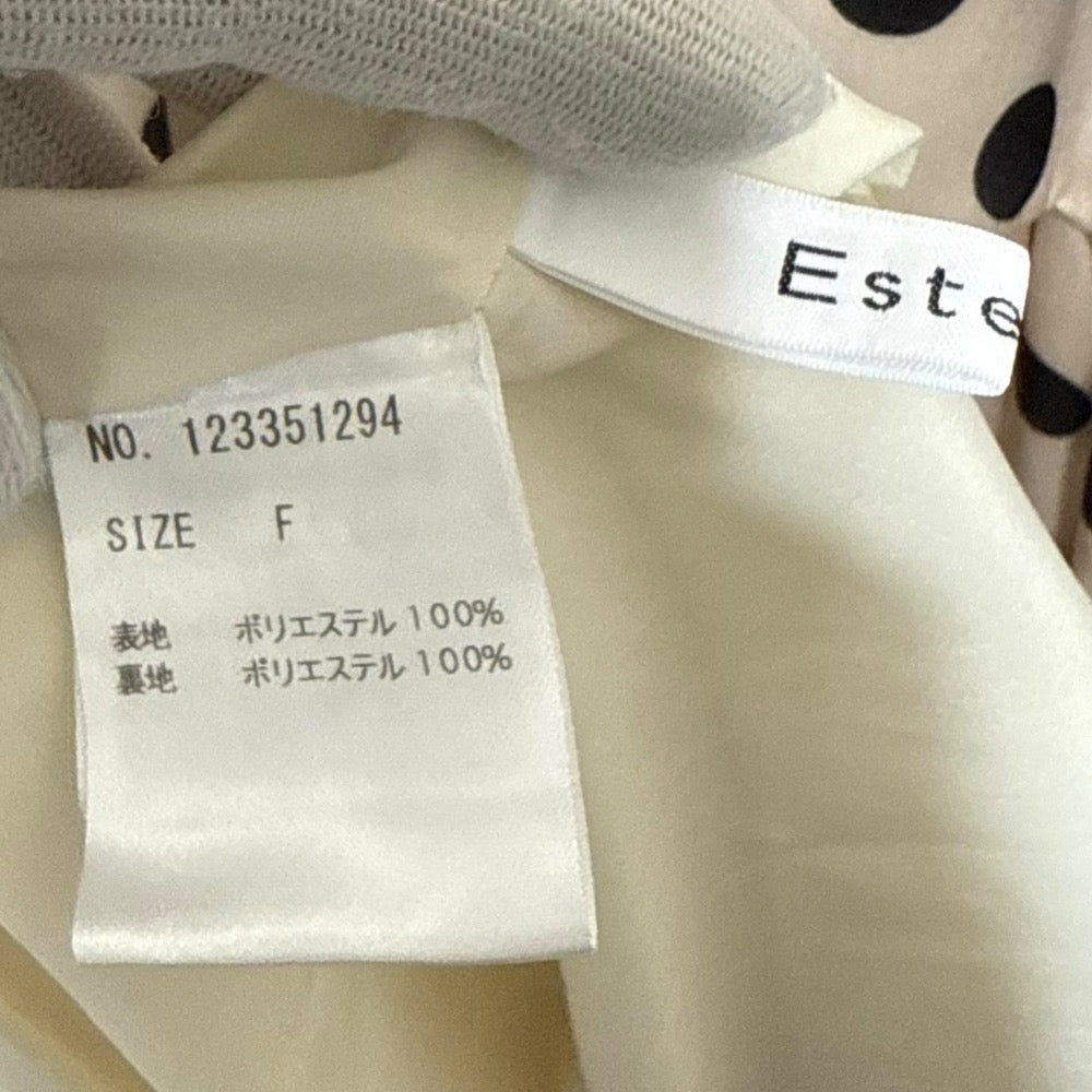 Estella.K ドット プリント ロング ドレス
