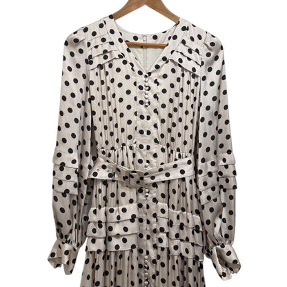 Estella.K ドット プリント ロング ドレス
