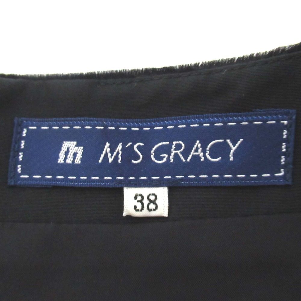 M'S GRACY フラワー ジャカード ベロア ドレス