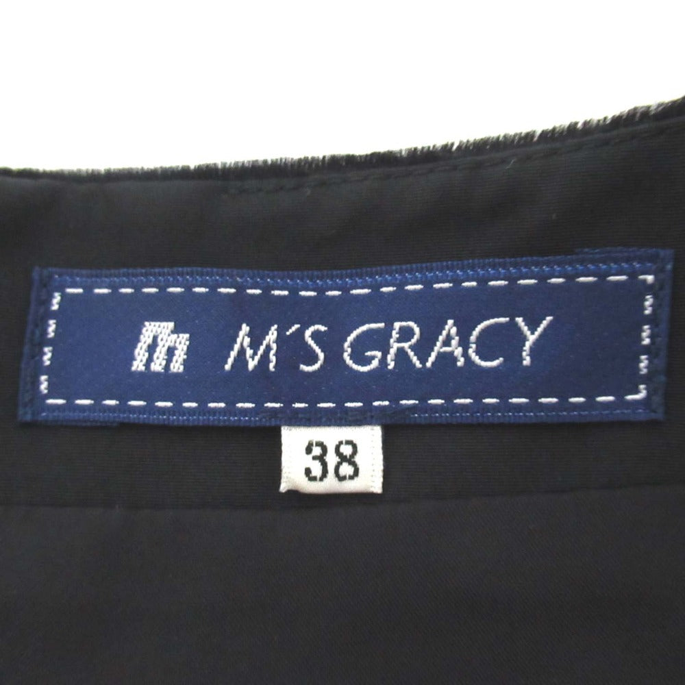 M'S GRACY フラワー ジャカード ベロア ドレス