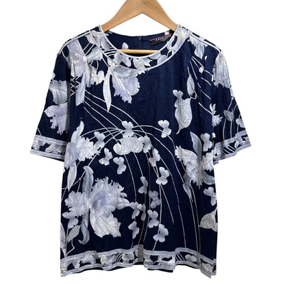 LEONARD FASHION フラワープリントプルオーバーブラウス