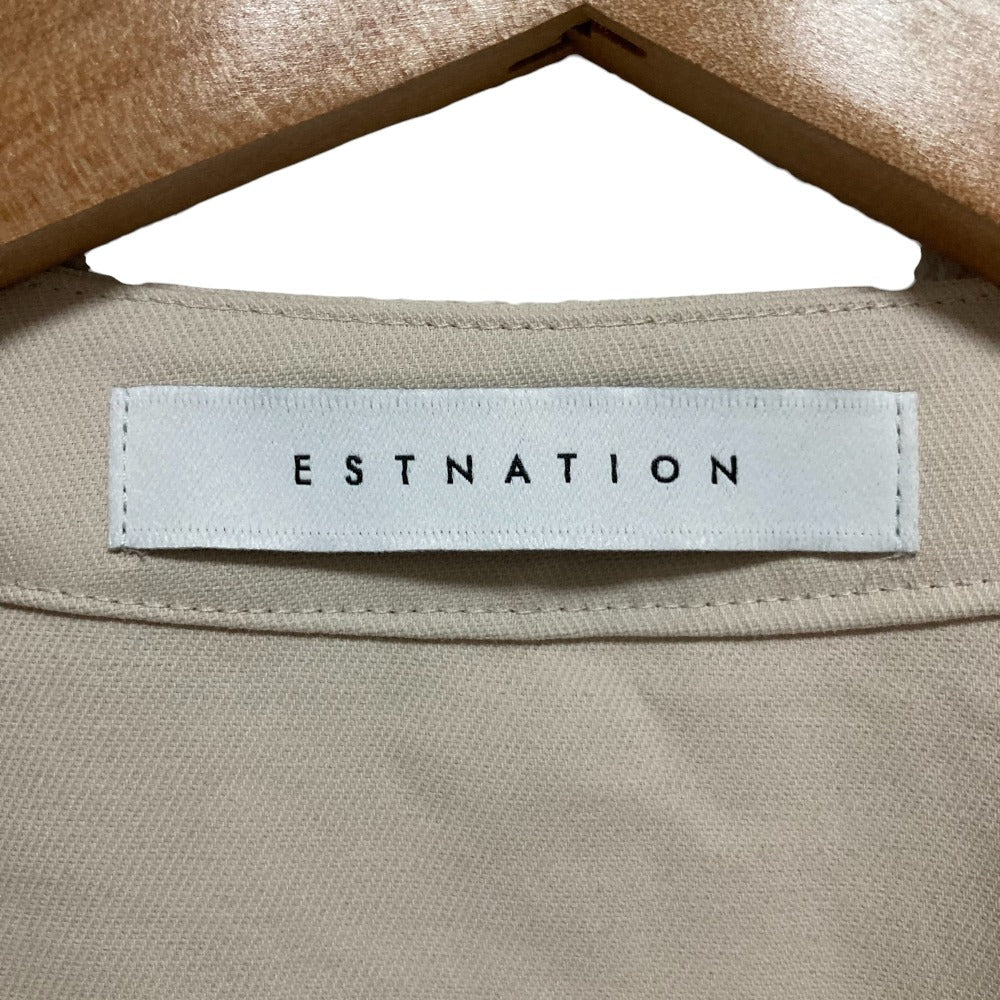 ESTNATION バイカラーステッチパフハーフスリーブペプラムトップス