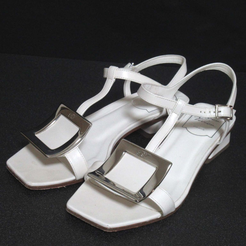 ロジェヴィヴィエ Square Buckle Leather Sandals
