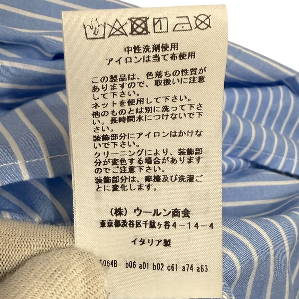 エルマンノ・シェルヴィーノ ストライプ スパンコール ドレス