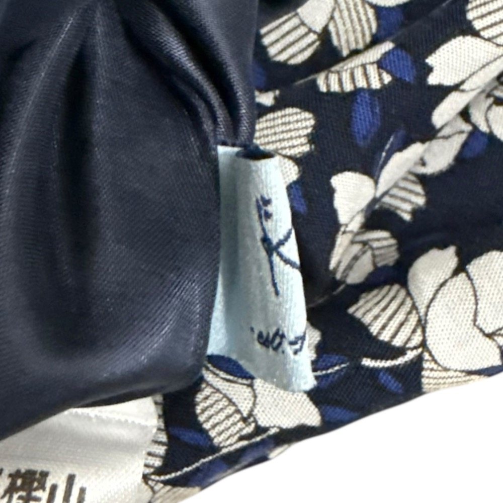 クミキョク フラワープリント長袖Vネックロングワンピース