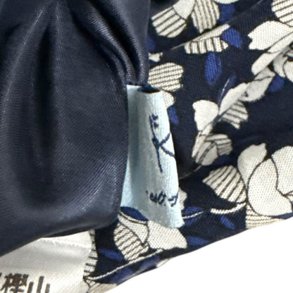 クミキョク フラワープリント長袖Vネックロングワンピース