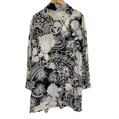 LEONARD FASHION シルク シアー チュニック ブラウス